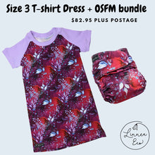 Load image into Gallery viewer, Dancer Bundle - Size 3 T-shirt Dress + OSFM Pocket nappy